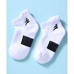 Pine Active Cotton Lycra Knit Terry Breathable Ankle Length Athletic Socks Pack of 3 - White, Red & Pink