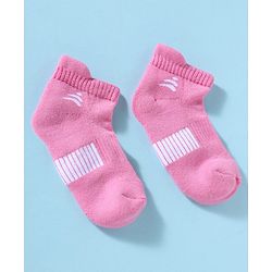 Pine Active Cotton Lycra Knit Terry Breathable Ankle Length Athletic Socks Pack of 3 - White, Red & Pink