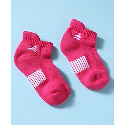 Pine Active Cotton Lycra Knit Terry Breathable Ankle Length Athletic Socks Pack of 3 - White, Red & Pink