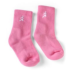 Pine Active Cotton Lycra Knit Terry Breathable Mid Calf Length Athletic Socks With Design Pack of 3 - White, Lilac & Pink