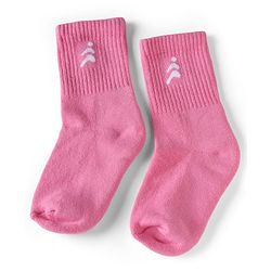 Pine Active Cotton Lycra Knit Terry Breathable Mid Calf Length Athletic Socks With Design Pack of 3 - White, Lilac & Pink