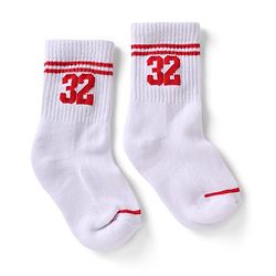Pine Active Cotton Lycra Knit Terry Breathable Crew Calf Length Athletic Socks With Numeric Text Design Pack of 3 - White, Black & Pink