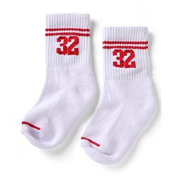 Pine Active Cotton Lycra Knit Terry Breathable Crew Calf Length Athletic Socks With Numeric Text Design Pack of 3 - White, Black & Pink