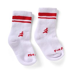 Pine Active Cotton Lycra Knit Terry Breathable Crew Length Athletic Socks With Text Design Pack of 3 - White, Lilac & Red