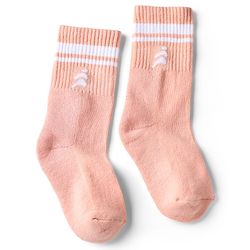Pine Active Cotton Lycra Knit Terry Breathable Mid Calf Length Athletic Socks With Design Pack of 3 - White, Pink & Orange
