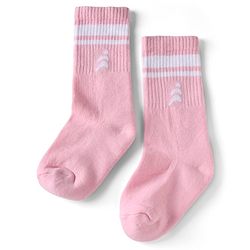 Pine Active Cotton Lycra Knit Terry Breathable Mid Calf Length Athletic Socks With Design Pack of 3 - White, Pink & Orange