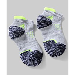 Pine Active Cotton Lycra Knit Terry Breathable Ankle Length Athletic Socks Pack of 3 - White, Grey & Black