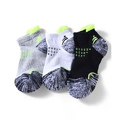 Pine Active Cotton Lycra Knit Terry Breathable Ankle Length Athletic Socks Pack of 3 - White, Grey & Black