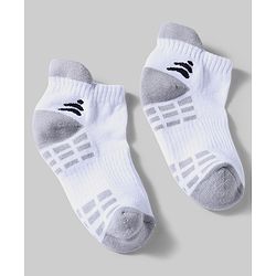Pine Active Cotton Lycra Knit Terry Breathable Ankle Length Athletic Socks Pack of 3 - White, Black & Light Blue