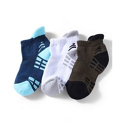 Pine Active Cotton Lycra Knit Terry Breathable Ankle Length Athletic Socks Pack of 3 - White, Black & Light Blue