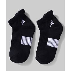 Pine Active Cotton Lycra Knit Terry Breathable Ankle Length Athletic Socks Pack of 3 - White, Red & Black