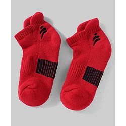 Pine Active Cotton Lycra Knit Terry Breathable Ankle Length Athletic Socks Pack of 3 - White, Red & Black