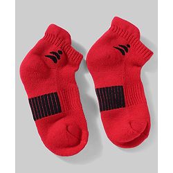 Pine Active Cotton Lycra Knit Terry Breathable Ankle Length Athletic Socks Pack of 3 - White, Red & Black
