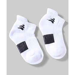 Pine Active Cotton Lycra Knit Terry Breathable Ankle Length Athletic Socks Pack of 3 - White, Red & Black