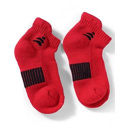 Pine Active Cotton Lycra Knit Terry Breathable Ankle Length Athletic Socks Pack of 3 - White, Red & Black
