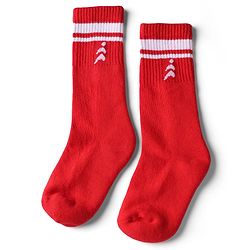 Pine Active Cotton Lycra Knit Terry Breathable Knee Length Football Socks With Design Pack of 3 - White, Blue & Red