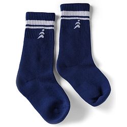 Pine Active Cotton Lycra Knit Terry Breathable Knee Length Football Socks With Design Pack of 3 - White, Blue & Red