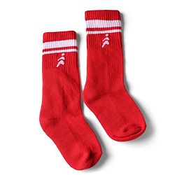 Pine Active Cotton Lycra Knit Terry Breathable Knee Length Football Socks With Design Pack of 3 - White, Blue & Red