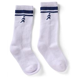 Pine Active Cotton Lycra Knit Terry Breathable Knee Length Football Socks With Design Pack of 3 - White, Blue & Red