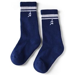 Pine Active Cotton Lycra Knit Terry Breathable Knee Length Football Socks With Design Pack of 3 - White, Blue & Red