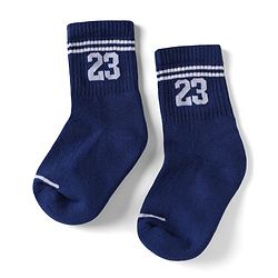 Pine Active Cotton Lycra Knit Terry Breathable Crew Calf Length Athletic Socks With Numeric Text Design Pack of 3 - White, Black & Navy Blue