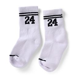 Pine Active Cotton Lycra Knit Terry Breathable Crew Calf Length Athletic Socks With Numeric Text Design Pack of 3 - White, Black & Navy Blue