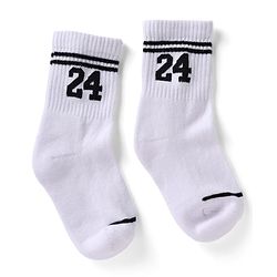 Pine Active Cotton Lycra Knit Terry Breathable Crew Calf Length Athletic Socks With Numeric Text Design Pack of 3 - White, Black & Navy Blue