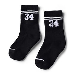 Pine Active Cotton Lycra Knit Terry Breathable Crew Calf Length Athletic Socks With Numeric Text Design Pack of 3 - White, Black & Navy Blue
