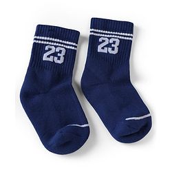 Pine Active Cotton Lycra Knit Terry Breathable Crew Calf Length Athletic Socks With Numeric Text Design Pack of 3 - White, Black & Navy Blue