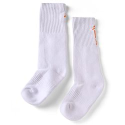 Pine Active Cotton Lycra Knit Terry Breathable Knee Length Football Socks Pack of 3 - White, Black & Red