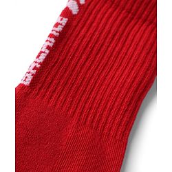 Pine Active Cotton Lycra Knit Terry Breathable Knee Length Football Socks Pack of 3 - White, Black & Red