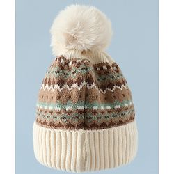 Pine Kids Woollen Cap & Muffler White Diameter of cap - 19 cm