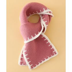 Pine Kids Solid Woollen Cap & Muffler Pink-Diameter 19 cm