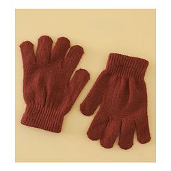 Pine Kids Woollen Cap Gloves & Muffler With Geometric Design in Brown- Diameter 18 cm