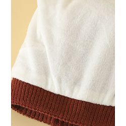 Pine Kids Woollen Cap Gloves & Muffler With Geometric Design in Brown- Diameter 18 cm
