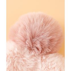 Pine Kids Woollen Cap with Pom Pom & Knot Pink - Diameter 25 cm
