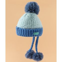 Pine Kids Woollen Cap with Pom Pom & Knot Pink - Diameter 25 cm
