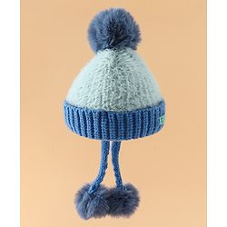 Pine Kids Woollen Cap with Pom Pom & Knot Pink - Diameter 25 cm