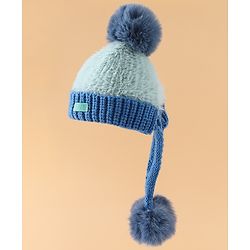 Pine Kids Woollen Cap with Pom Pom & Knot Pink - Diameter 25 cm