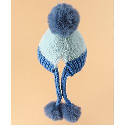Pine Kids Woollen Cap with Pom Pom & Knot Pink - Diameter 25 cm