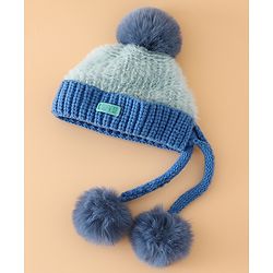 Pine Kids Woollen Cap with Pom Pom & Knot Pink - Diameter 25 cm