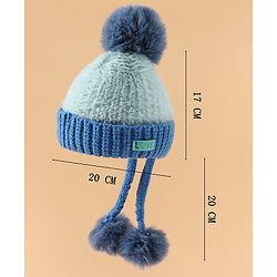 Pine Kids Woollen Cap with Pom Pom & Knot Pink - Diameter 25 cm