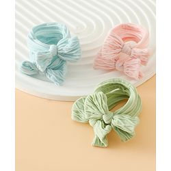 Pine Kids Free Size Hair Rubber Bands With Bow Applique Pack of 6 - Multicolor