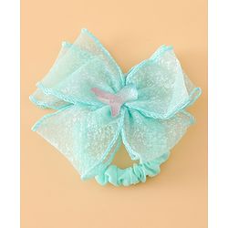 Pine Kids Hair Rubber Bands With Bow Applique - Blue