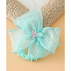 Pine Kids Hair Rubber Bands With Bow Applique - Blue