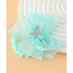Pine Kids Hair Rubber Bands With Bow Applique - Blue