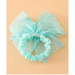 Pine Kids Hair Rubber Bands With Bow Applique - Blue