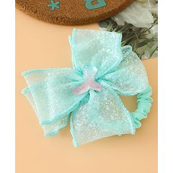 Pine Kids Hair Rubber Bands With Bow Applique - Blue