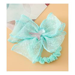 Pine Kids Hair Rubber Bands With Bow Applique - Blue