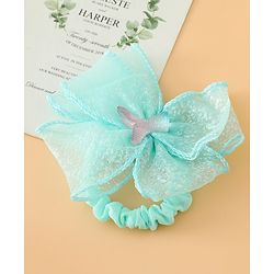Pine Kids Hair Rubber Bands With Bow Applique - Blue